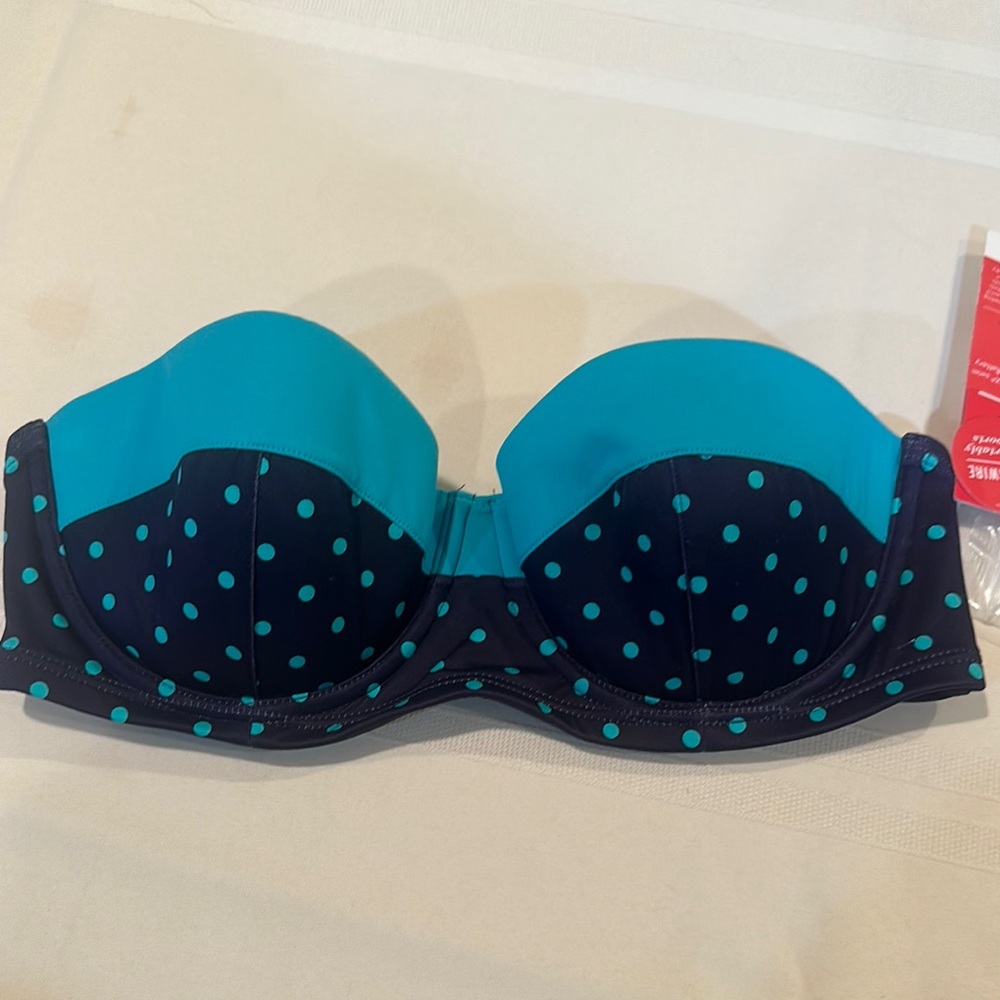 SPANX Polka Dot Underwire Bikini Top - Blue